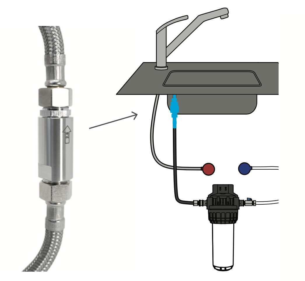 Wasserwirbler für einfache Montage in der Zuleitung zum Wasserhahn