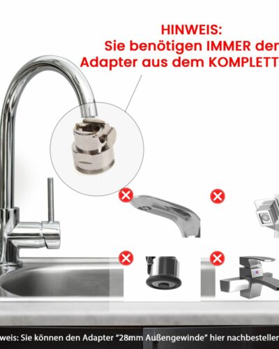 Adapter aus Komplettset wird immer benötigt