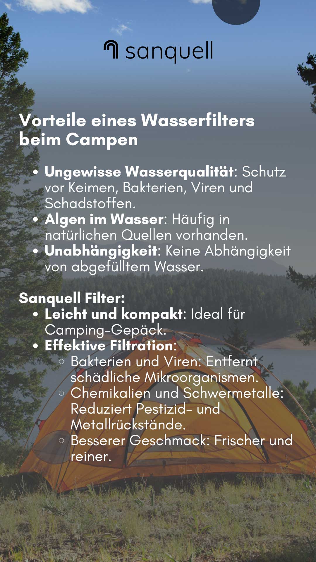 Wasserfilter Camping Infografik