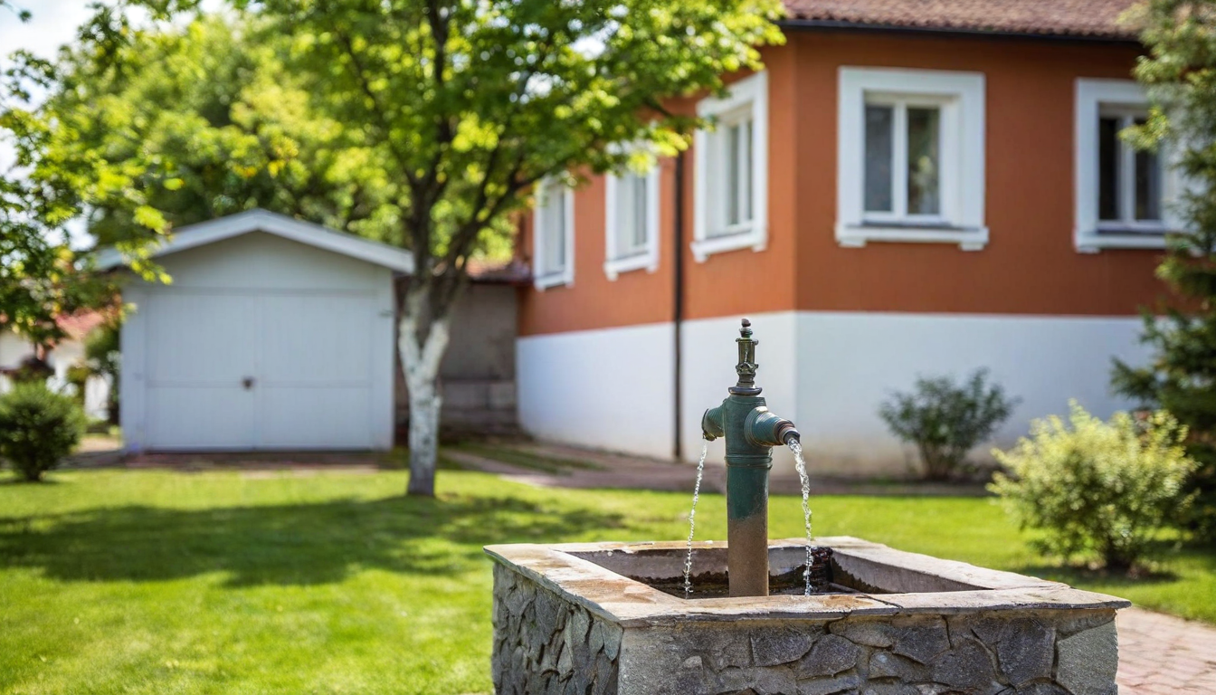 Eine Wasserquelle im Garten