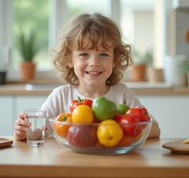 Kind ernährt sich gesund