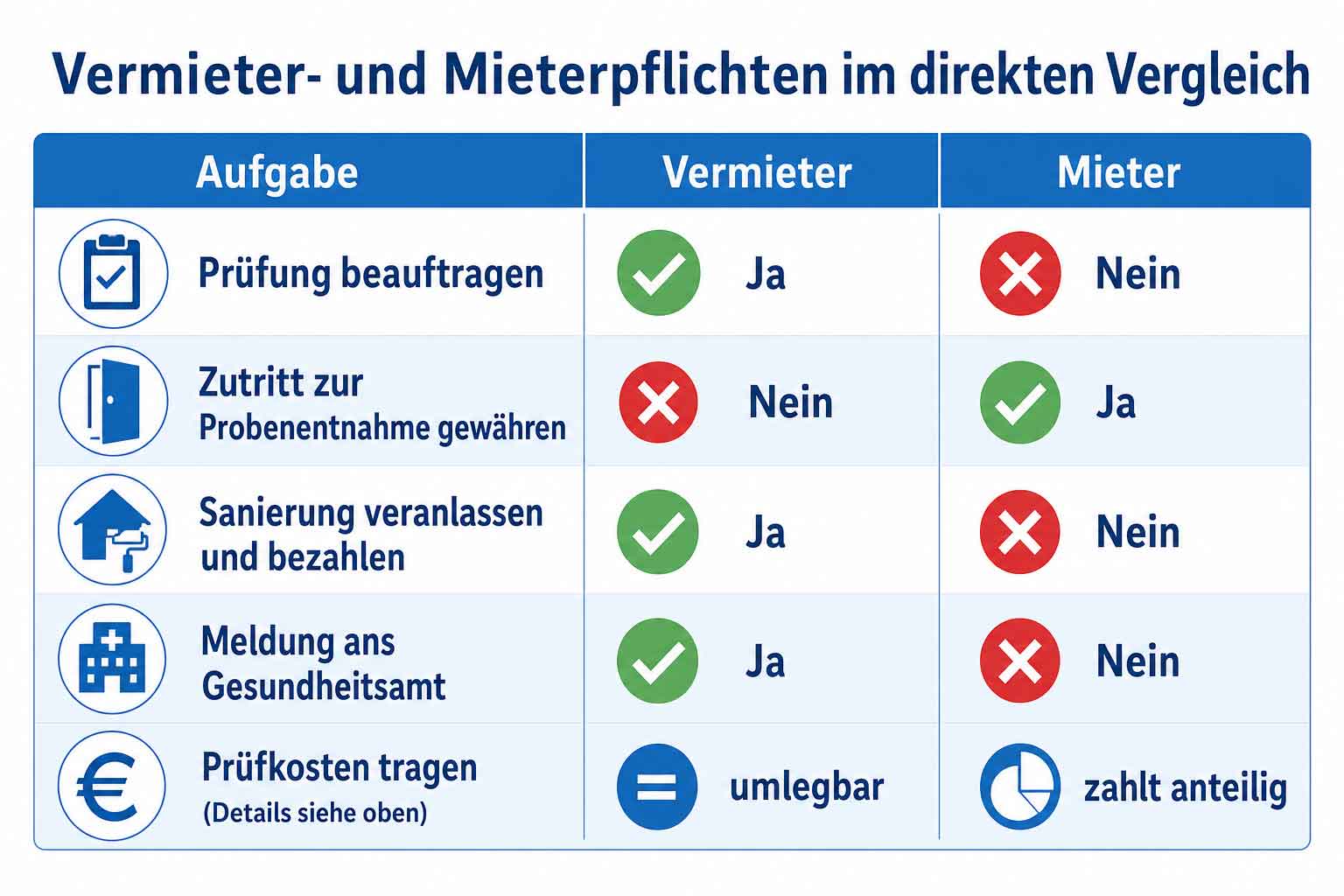 Mieter- und Vermieterpflichten Legionellenprüfung