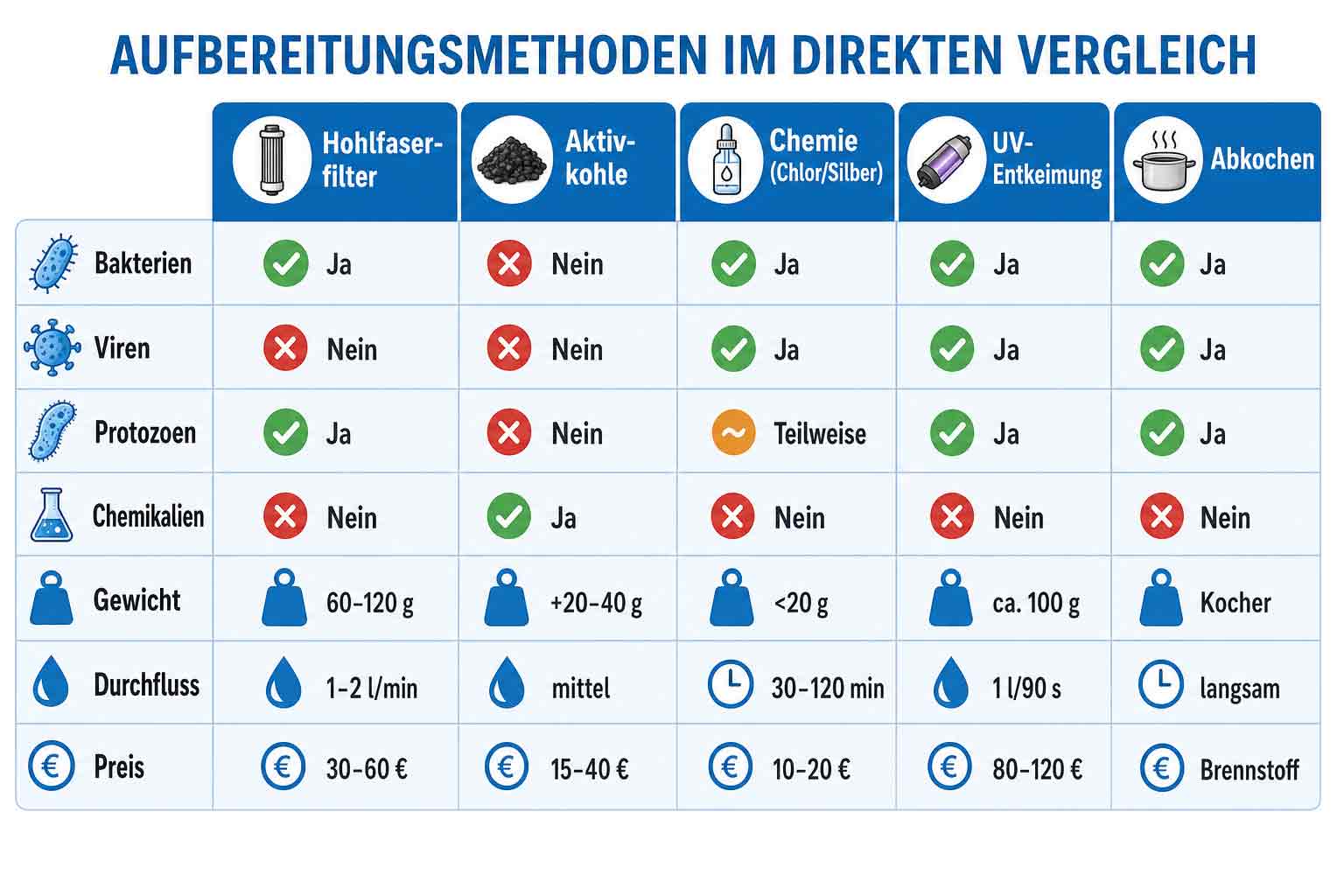 Wasseraufbereitungsmethoden