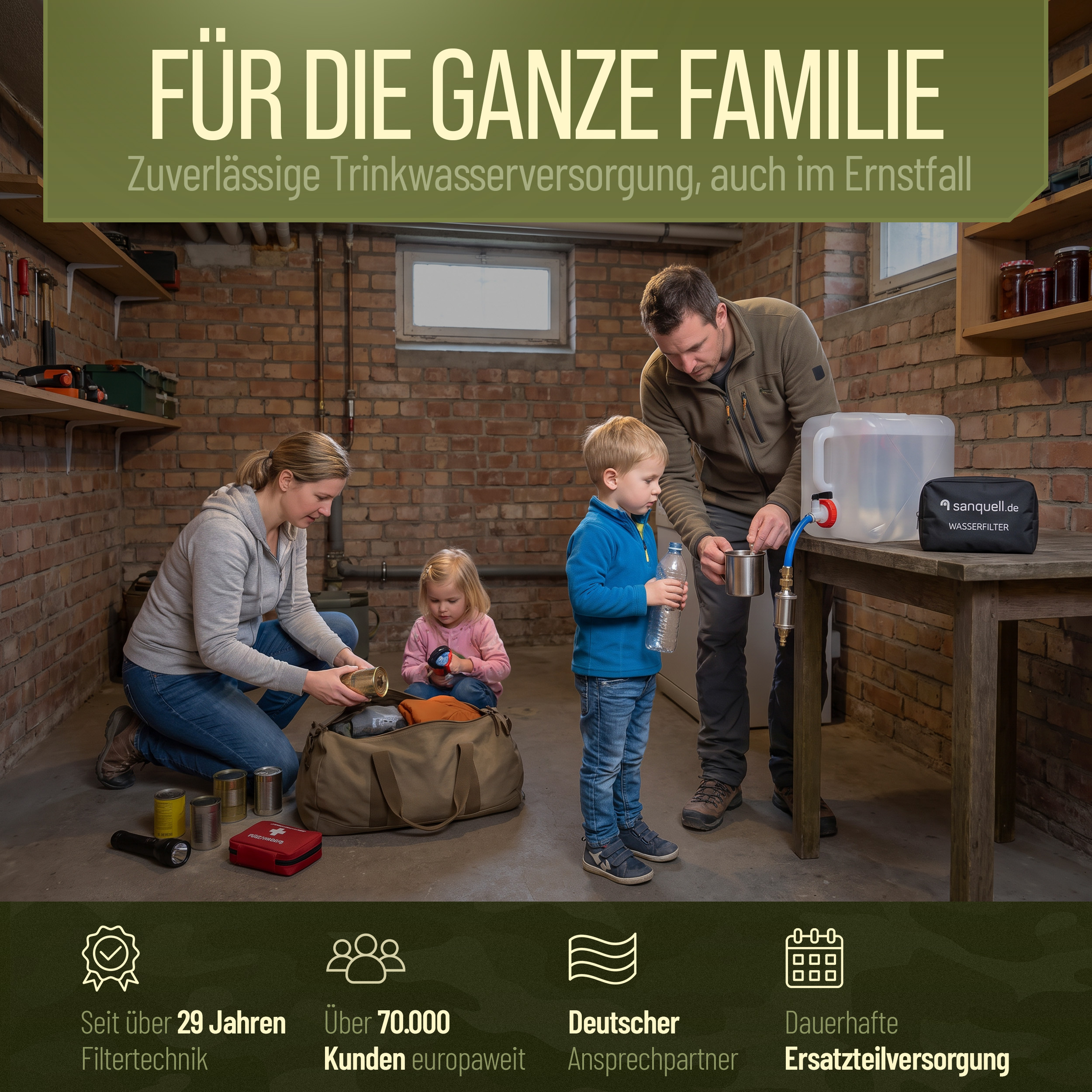 Sauberes Trinkwasser im Krisenfall für die ganze Familie