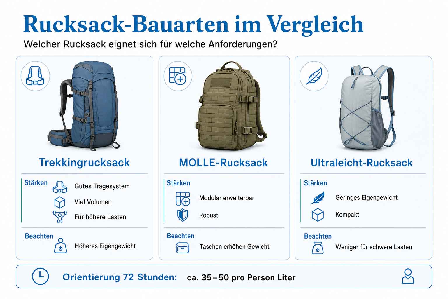 Rucksack Bauarten